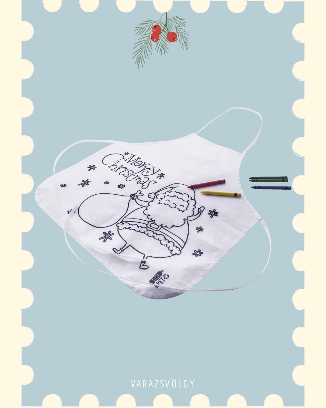 Színezhető karácsonyi kötény gyerekeknek - 700 Ft