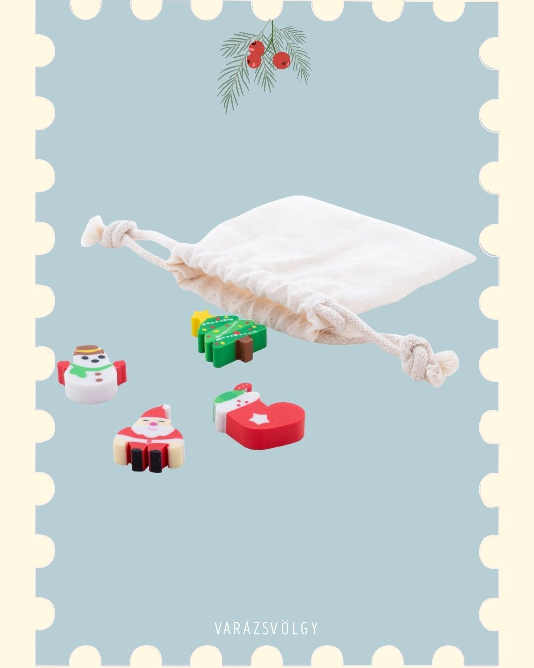 Karácsonyi radír szett - 490 Ft